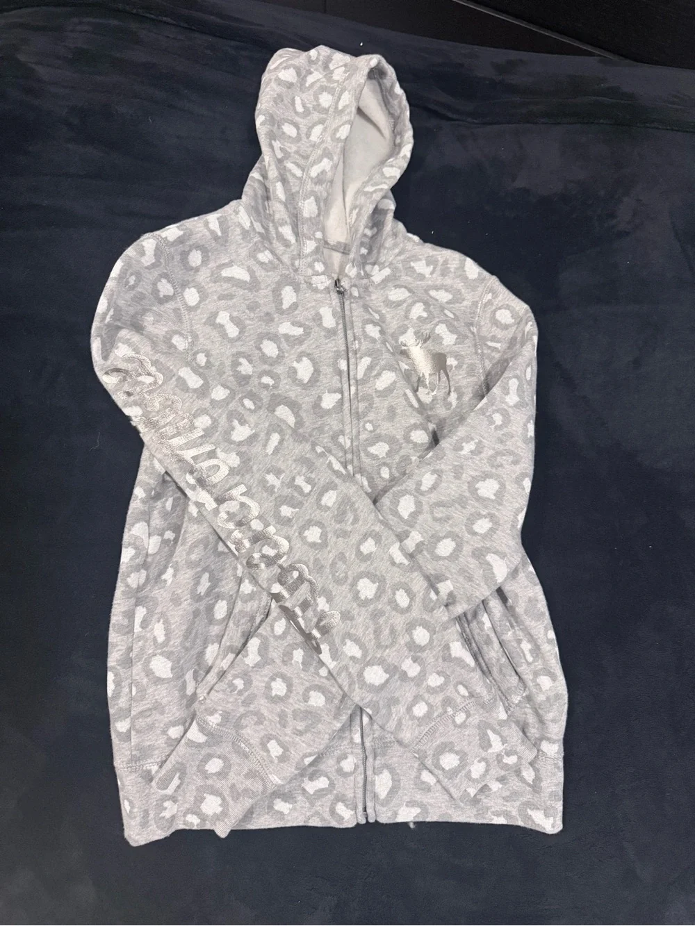abercrombie kids Gray Leopard Zip Hoodie & Jogger Set